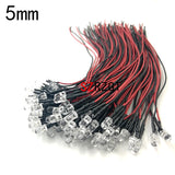 20pcs lot 20cm Pre Wired 3mm 5mm LED Light Lamp Bulb Prewired Emitting Diodes For DIY Home Decoration DC12V