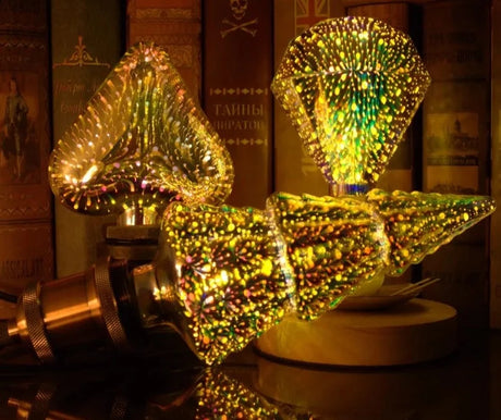3D Decoration LED Bulb E27 6W 85-265V Vintage Edison Light Bulb Star Fireworks Lamp Holiday Night Light Novelty Christmas Tree