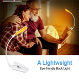 USB Rechargeable Clip-On Book Light 3 Color Book Lamp Adjustable Brightness Reading Lamp for Kids Sleep Aid Lights for Kindle