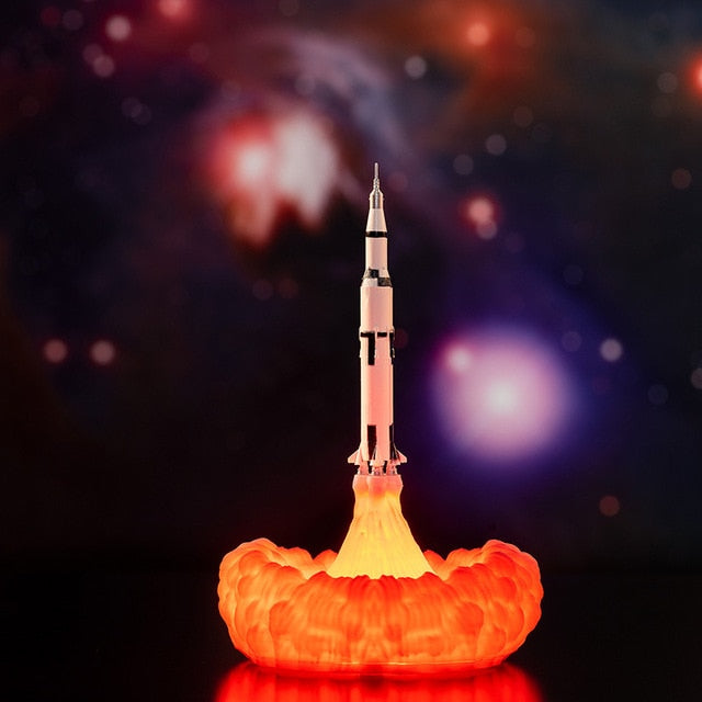 F2 Dropship 3D Print Galaxy LED Night Light Space Shuttle Rocket Lamp Saturn V Lamp For Space Lovers USB Charging Switch Control