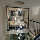 Duplex Staircase Pendant Lamps 2025 New Light Luxury Crystal Revolving Jump Floor Loft Apartment Living Room Long Chandeliers