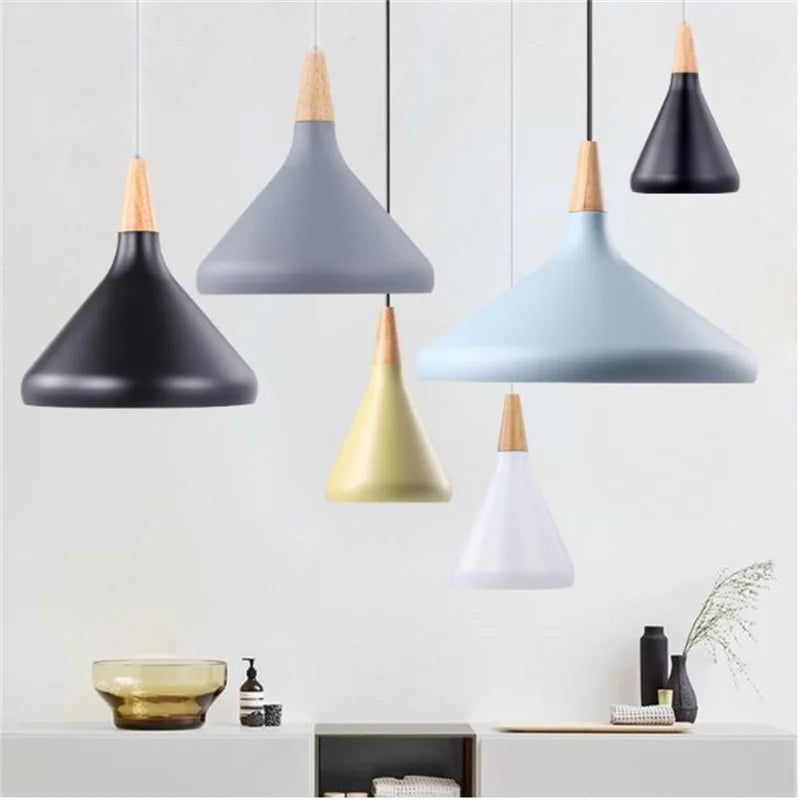 E27 Led chandelier modern Nordic chandelier industrial chandelier loft wooden lamp bedroom dining room kitchen lamp