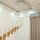 2026 New Modern Glass Ball Chandelier Lustre Living Room Staircase Light Spiral Light G4 Led Hotel Chandelier Villa Lighting