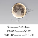 3D Moon Wall Sconce - Dimmable Indoor LED Decor Light for Hallway & Coffee Bar