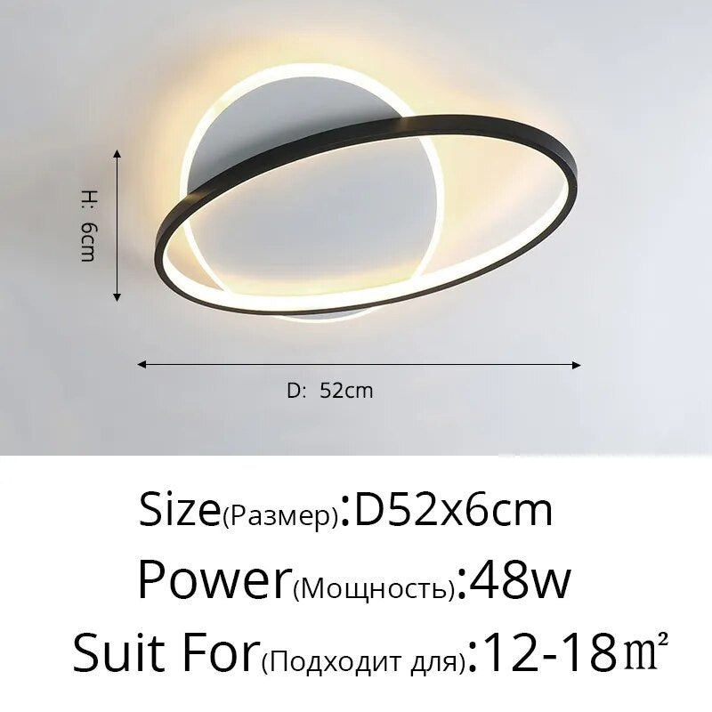 Modern LED Ceiling Lights For Bedroom Study Living Room Indoor Round Lighting Lamps Decoration Luminaria Lustres Lamparas Avize