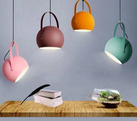LED Pendant Lights Nordic E27 Macaron Colorful Luminaria New Bedroom Restaurant Pendant Lamp Home Decors Adjustable Lamp Lustre