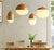 Nordic Wood Grain Iron Glass Pendant Lamp Modern Nut Round E27 110-240V Hanging Light Living Room Bedroom Decors Pendant Lighting