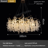 Crystal Ceiling Chandelier Led Luxury Indoor Lighting Home Decoration For Living Room Bedroom Large Hanging Chandeliers Gold