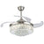 Retractable LED Ceiling Fan Light Crystal Fan Dimmable Pendant Light with Remote Control