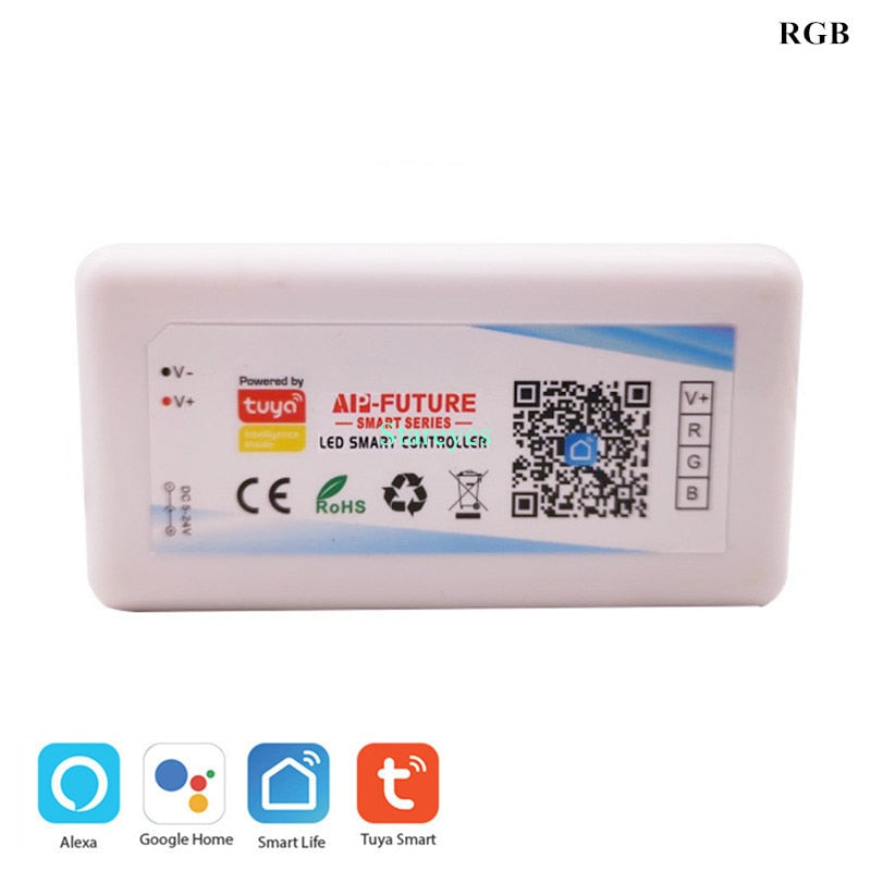 Wi-Fi Smart Controller Tuya Alexa Google Home Voice DC5-24V Single color Dimmer CCT RGB RGBW RGBCCT 5 in 1 LED Strip APP 2.4G RF