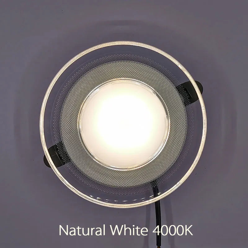 Light Guide LED Downlight 3W 5W 7W 9W 12W 15W Ceiling Recessed Lamps Round Shape Acrylic Panel Indoor High Brightness