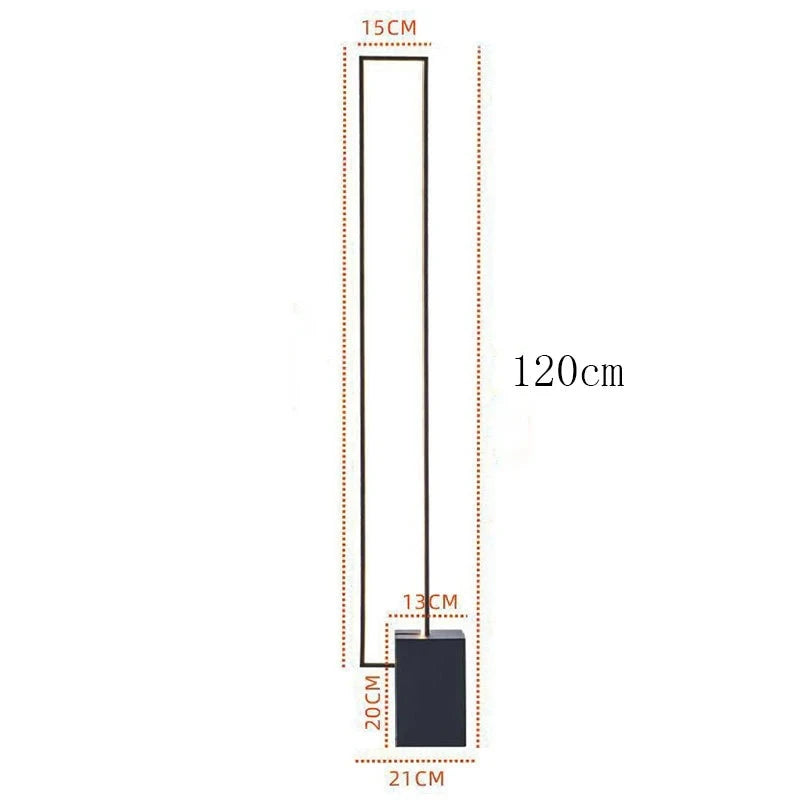 Modern Led Floor Lamp Iron Square Standing Lamp for Bedroom Living Room Art Decors Study Metal Floor Light Fixtures Table Lamp