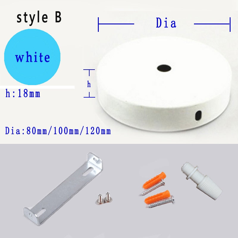 Black White Silver Bronze Ceiling Plate Wall Sconce Mount LED Base Vintage Pendant Lamp Disc Base Ceiling Canopy Free Shipping