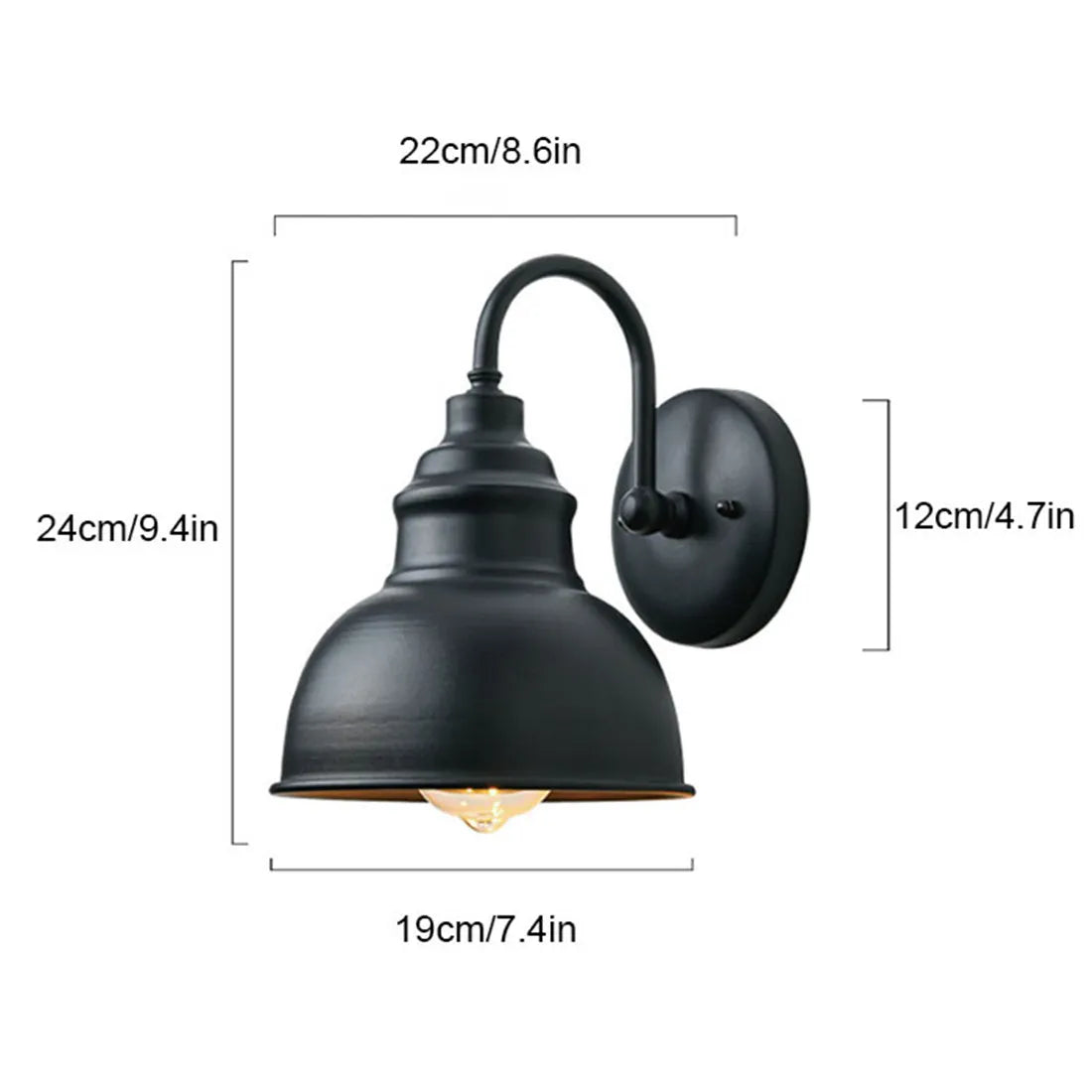 Minimalist Outdoor Wall Lanterns ,Aluminum Exterior Gooseneck Light, Farmhouse Barn Porch Light for Garden ,Garage, Yard, Front Door