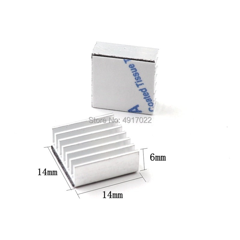 10pcs Silver Computer Cooler Radiator Aluminum Heatsink Heat sink for Electronic Chip Heat dissipation Cooling Pads 14*14*6mm