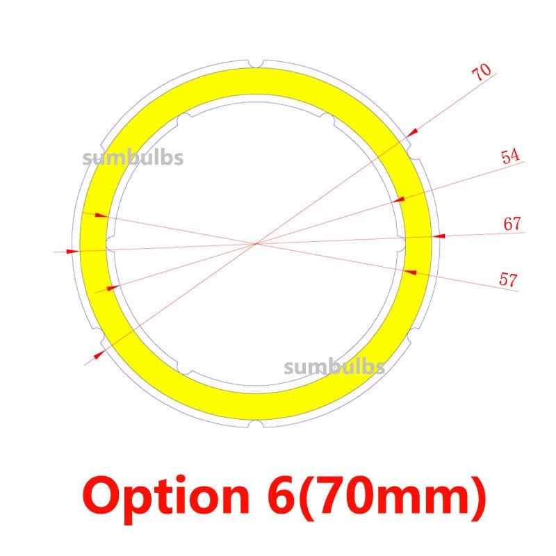COB LED Angel Eyes Ring Light Chip (12V DC, 20mm–120mm) - Aluminum Board Light Source