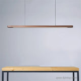 Nordic Wooden LED Pendant Lights Dining Room Restaurant Kitchen Hanging Lamp Home Decor Walnut Wood Office Strip Lights Fixtures