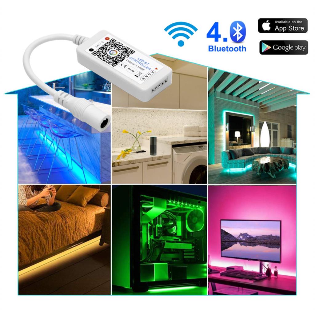 DC 12V 24V RGB / RGBW / RGBWW Led Controller Bluetooth RGB Controller Magic Home Mini RGB Led Controller for Led Strip Wireless