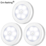 6 LED Motion Sensor Night Light - Wireless PIR Infrared Battery Powered Lamp