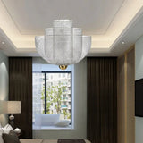 Rose Gold Chandelier Restaurant Bar Kitchen island Hanging Meshmatic Chandelier Net Designer chrome chandelier lighting