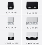 Square Dimmable LED Wall Mounted Downlight 10W 12W 20W COB Spot light Single/Double Head Ceiling Lamp Surface Mounted Down light