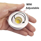 12V Mini COB Ceiling Light 3W Showcase Jewery Cabinet Lighting LED Spot Light Cut Out Hole 40-45mm