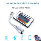 App Smart Bluetooth-compatible Controller LED RGB Controller, 24key IR USB remote  for SMD 2835 5050 RGB LED Strip Lights