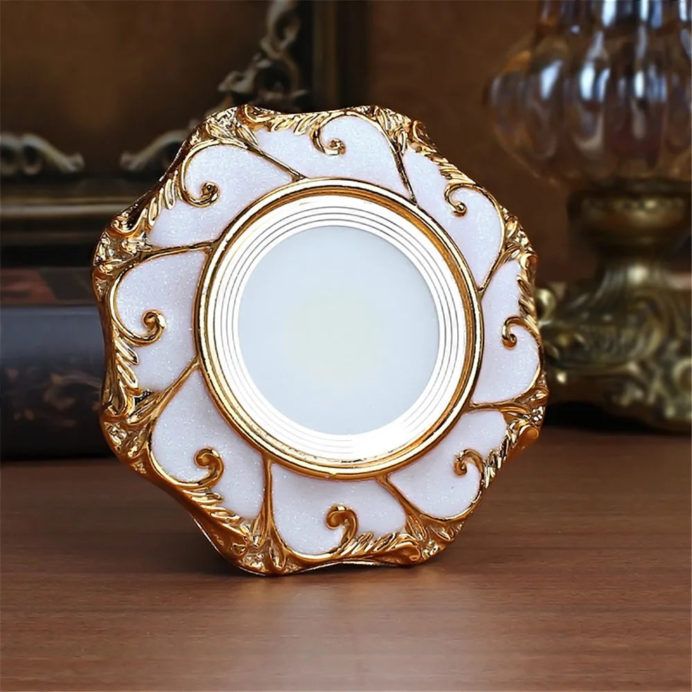 American Luxury Gold Garland Rhombus Resin Downlights For Living Room Kitchen Corridor Indoor Decoration Recessed Spots Lamp