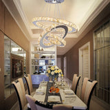 Luxury Large 5 Rings Led Round Crystal Chandelier light Spiral Pendant Lamp Modern Chandelier Light Fixtures Stair Hotel Lamp