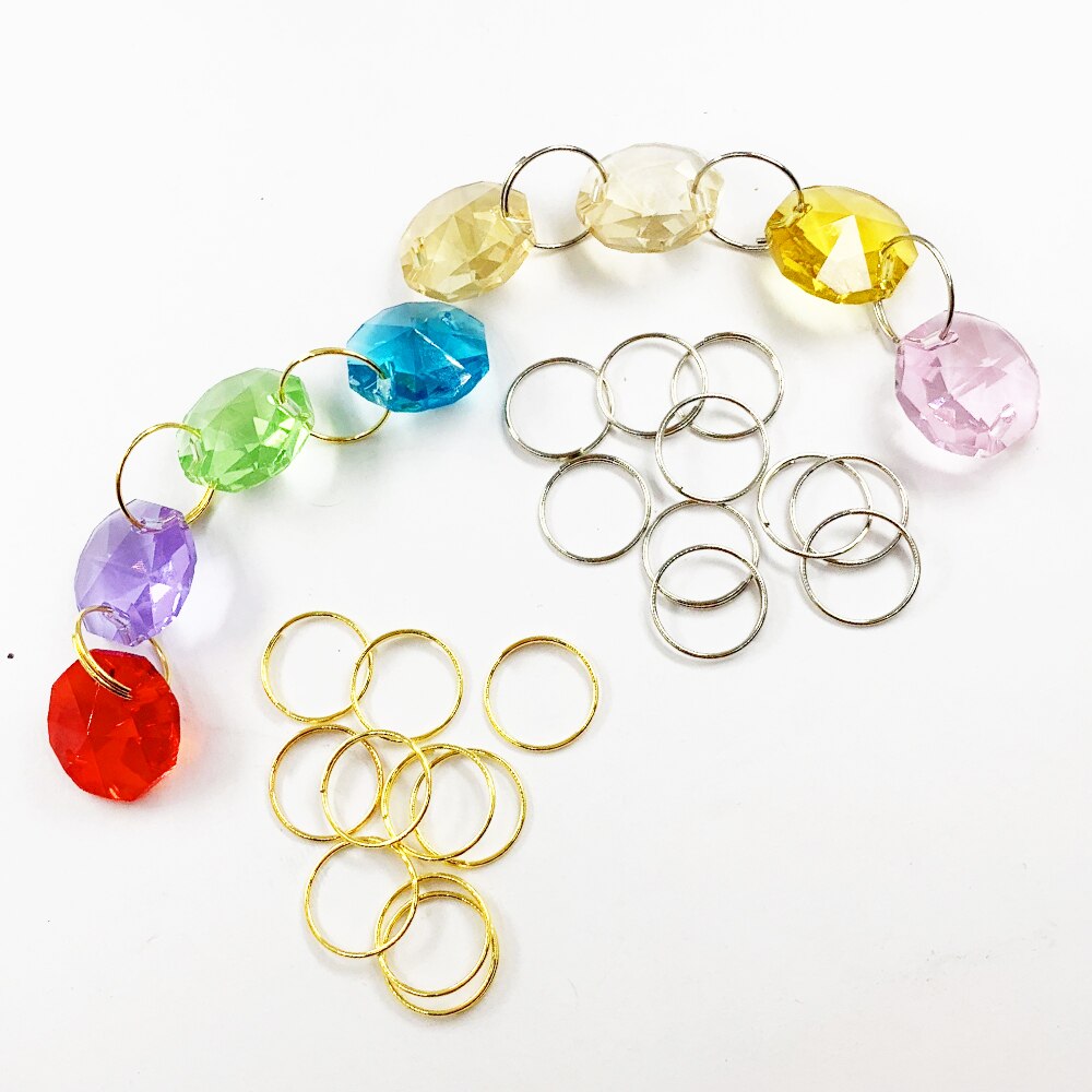 100x 11mm 12mm 13mm 15mm 20mm round stainles steel ring crystal for Chandelier Ball Parts Bead light accessorise Curtain connect