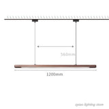 Nordic Wooden LED Pendant Lights Dining Room Restaurant Kitchen Hanging Lamp Home Decor Walnut Wood Office Strip Lights Fixtures