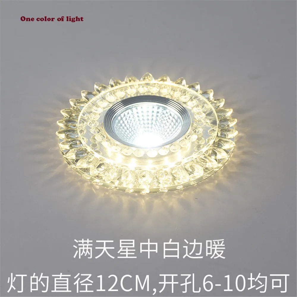 Modern Glass Crystal Garland Led Indoor Downlight for Living Room Kitchen restaurant Ceilings colorful Lighting Bull'S Eye Lamp
