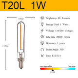 Vintage T20 T6 Tubular LED Filament Bulb - 1W 2W E12 E14 Dimmable Retro Light