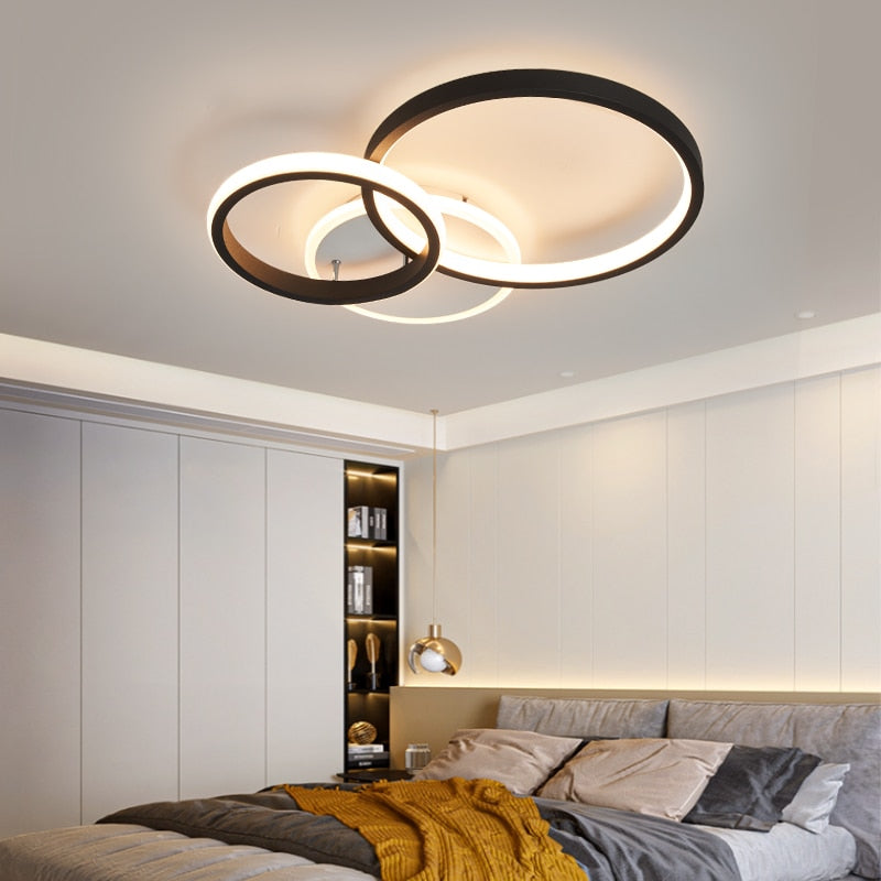 Smart Home Alexa Modern Led Ceiling Lights for Living Room Bedroom Study Room Indoor 90-260V Leiling Lamp Fixtures Black Gold