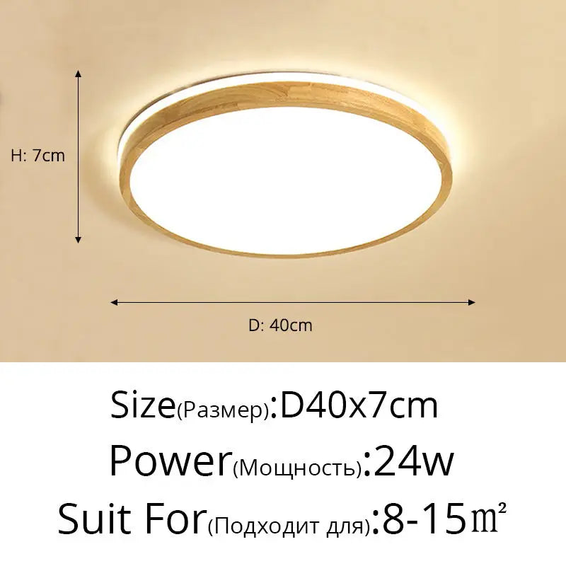 Modern Real Wooden LED Ceiling Lights For Bedroom Aisle Kitchen Dining Living Study Room Wardrobe Foyer Indoor Warm Home Lamps