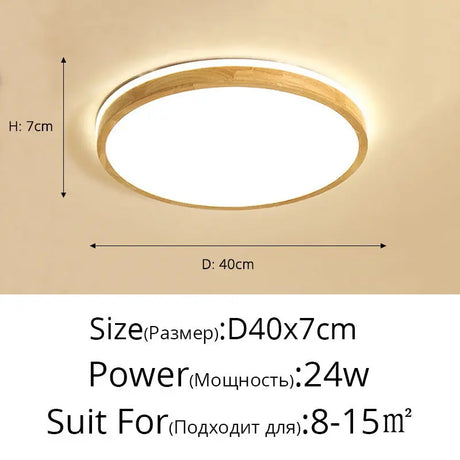 Modern Real Wooden LED Ceiling Lights For Bedroom Aisle Kitchen Dining Living Study Room Wardrobe Foyer Indoor Warm Home Lamps