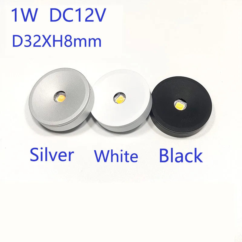 1W 12V Ultra-Thin (8mm) Mini LED Spotlight - Recessed Cabinet & Display Light for Wine Cabinets, Kitchens & Shelves