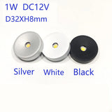 1W 12V Ultra-Thin (8mm) Mini LED Spotlight - Recessed Cabinet & Display Light for Wine Cabinets, Kitchens & Shelves