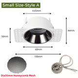 Frameless Recessed LED Ceiling Downlight Adjustable Mount Frame Socket GU10/MR16/MR11 Bulb Holder Spot Lighting Fitting Fixture