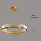 Modern Nordic Light Luxury Round Acrylic Ceiling Chandelier Bedroom Restaurant Hotel Lobby Cord Pendant Lighting