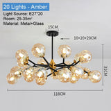 LED chandeliers vintage luxury glass bubble light for Dining Room Kitchen Living Room Bedroom Indoor farmhouse light fixture