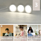 LED Under Cabinet Lamp DC12V 3W 5W Round Wardrobe Lighting Cupboard Lights Indoor Lighting for Under Kitchen Cabinet Home