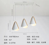 Nordic Lamp Bar Dining Room Chandelier Modern Simple LED Bedroom Light Porch Solid Wood Small Meal Crane