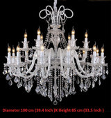 Modern Crystal Hanging Chandelier Lighting For Living Room Hotel Hall K9 Luxury grade crystal white Arm Transparent Body Villa