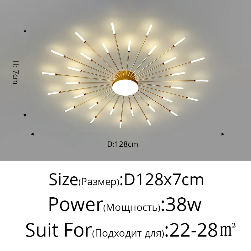 2025 New fireworks led Chandelier For Living Room Bedroom Home chandelier Modern Led Ceiling Chandelier Lamp Lighting chandelier