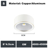 Full Copper 220V LED Ceiling Downlight Nordic Hallway Corridor Porch Surface Mounted Brass 6W 8W 10W Spot Light Fixture