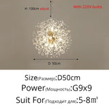 Modern Dandelion LED Lighting Pendant Lights Living Room Dining Room Bedroom pendant Lights Starry Fireball Lighting Fixtures