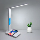 10W QI Wireless Charging LED Desk Lamp With Calendar Temperature Alarm Clock Eye Protect Study Business Light Table Lamp