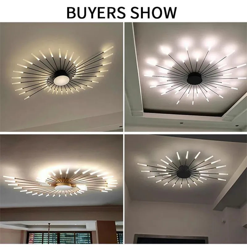 2025 New fireworks led Chandelier For Living Room Bedroom Home chandelier Modern Led Ceiling Chandelier Lamp Lighting chandelier