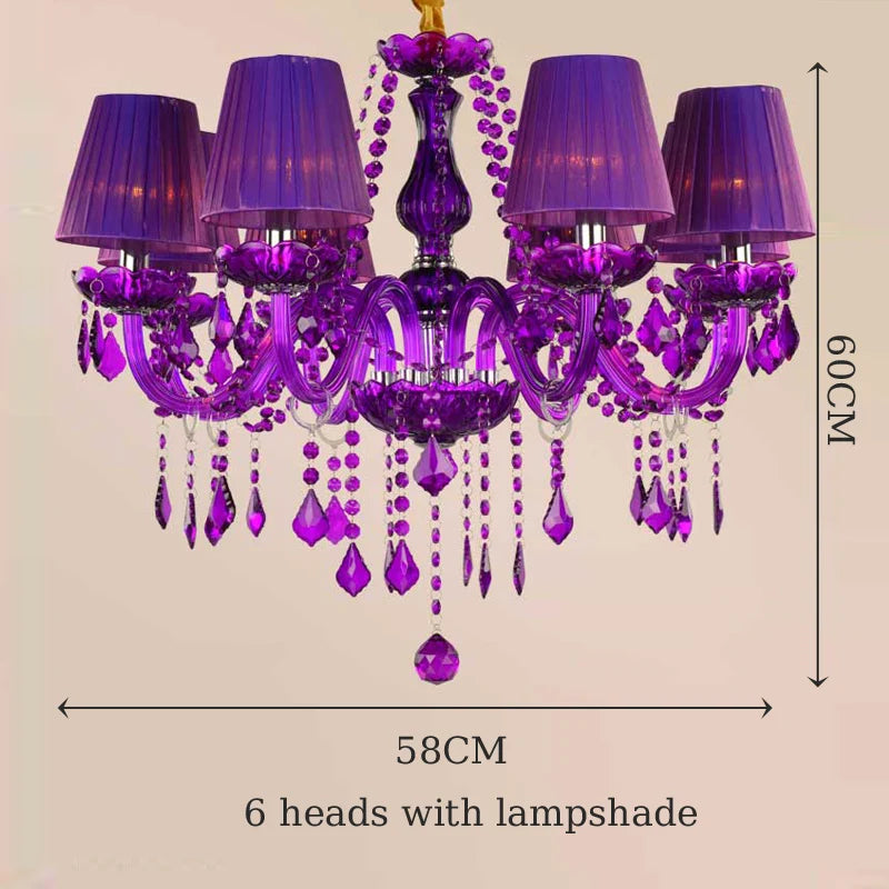 Luxury Green Crystal Chandelier - Vintage E14 Candle Pendant Light